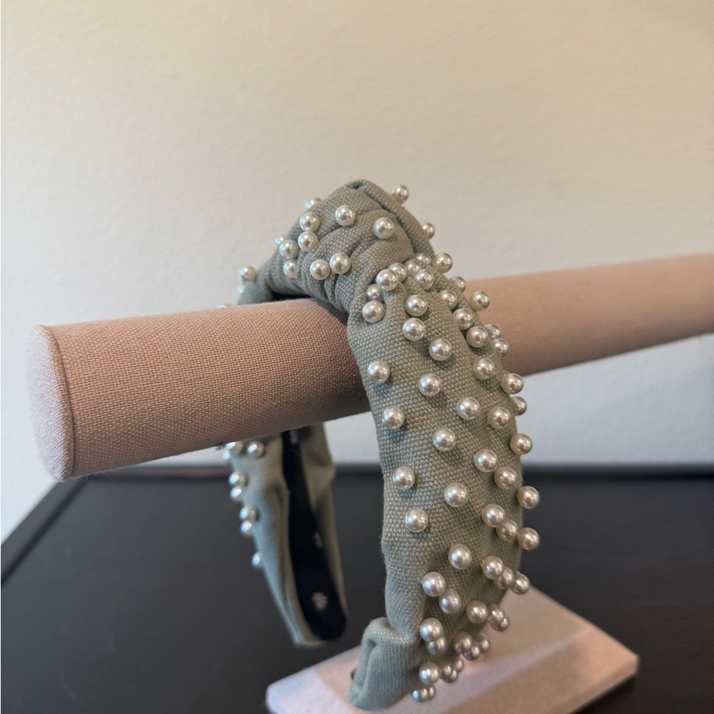Lele Sadoughi Pearl Studded Headband - Seafoam